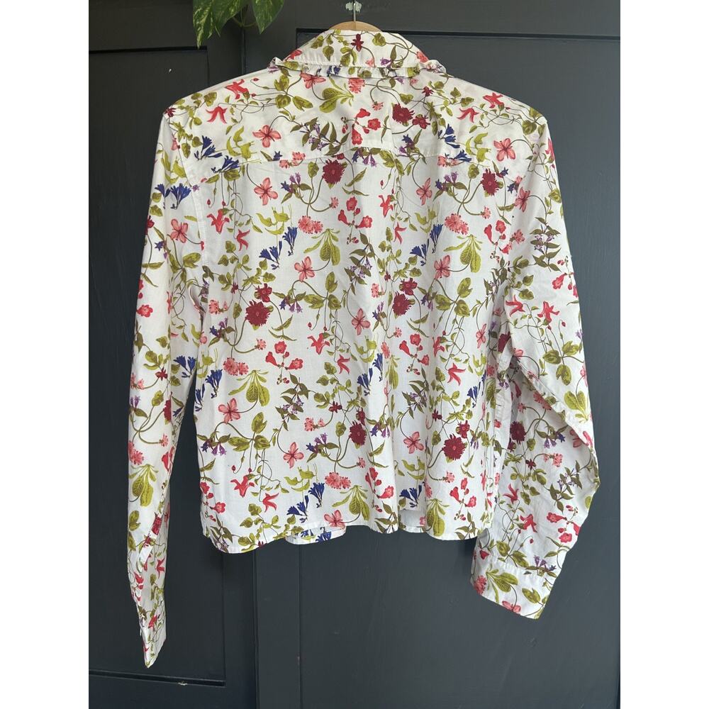 Lands’ End Floral Cotton Button Down Shirt M Cottagecore - Picture 8 of 11